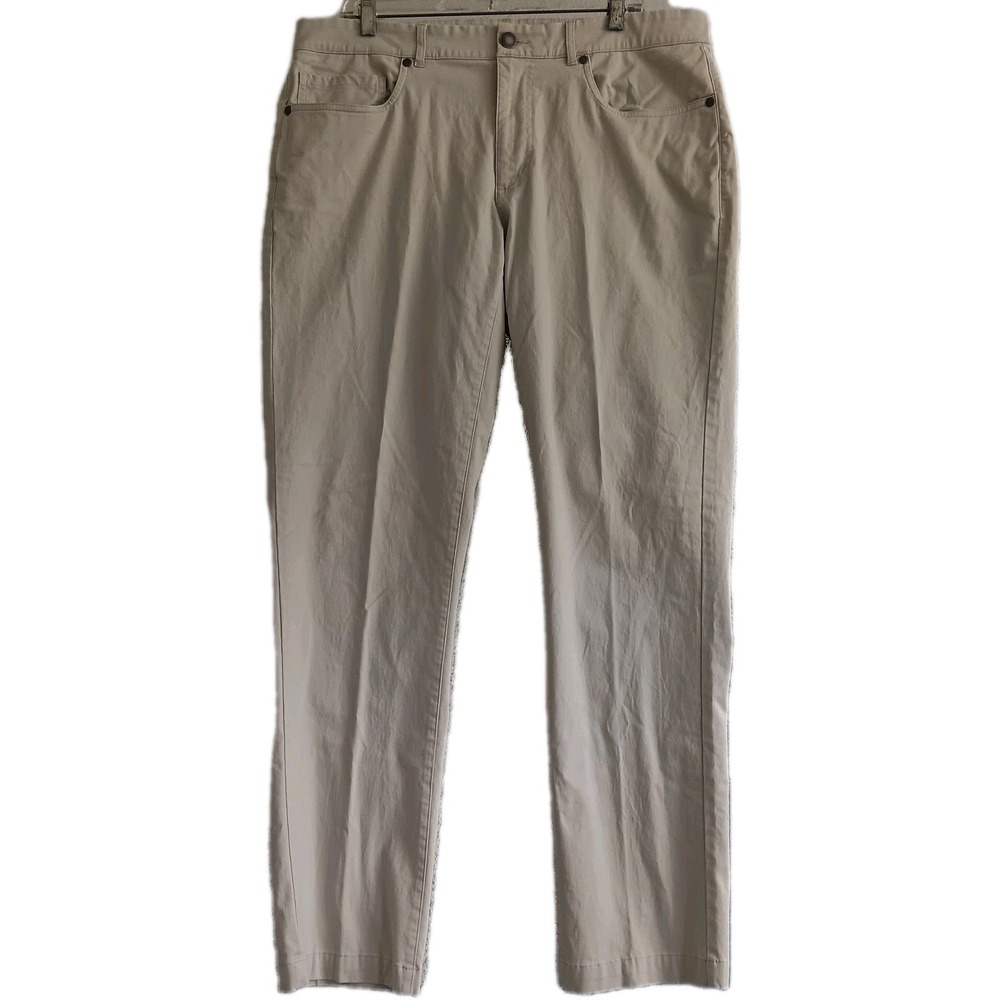 Hickey Freeman New York Cotton Stretch Slim Chinos Pants Mens 36x32 *38x32 Tan